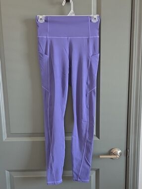 LAST CALL!! Fabletics High-Waist Purple Active Leggings with Side Pockets